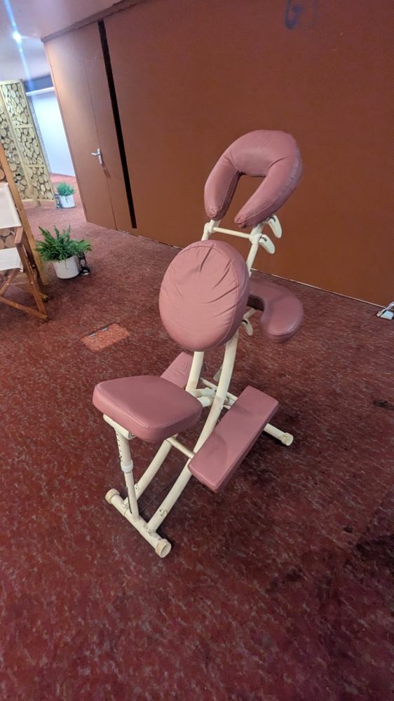 Portable massage chair ready for staff sessions